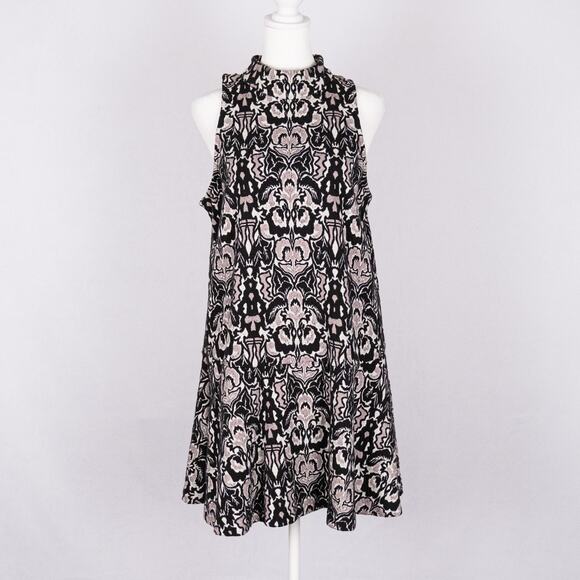 Free People Dresses & Skirts - Free People Amelia Jacquard Knit Mock Neck Mini-Dress MEDIUM Textured Drop Waist